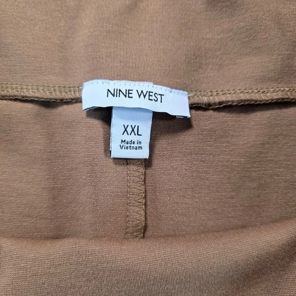 Nine West Womens XXL Camel Brown Stretch Ponte Knit Midi Pencil Skirt RN73277 - Picture 5 of 7